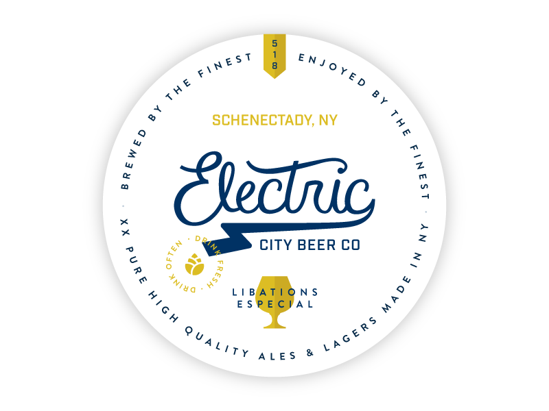 Electric City Brewing Coaster by Colin Brady on Dribbble