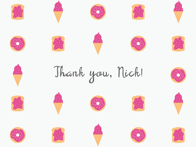 Thank you debut dribble first shot flat icons invite pattern sweet vector yummy