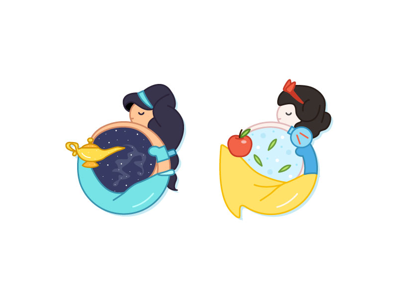 Download Jasmine & Snow White by Olga Zalite on Dribbble
