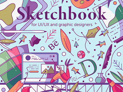 Sketchbook Cover art character design craft creative cute design designer flat graphic design hiwow illlustration sketchbook ui ux vector