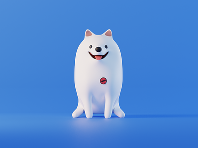 Cookie 3d modeling blender blue dog spitz