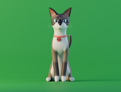Bolinho 3d 3d modeling blender cat green