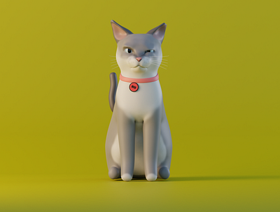 Miu 3d modeling blender cat yellow