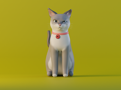 Miu 3d modeling blender cat yellow