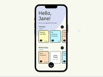Calendoscope - Prototype (study) app calendar colorful figma flat mobile prototype ui