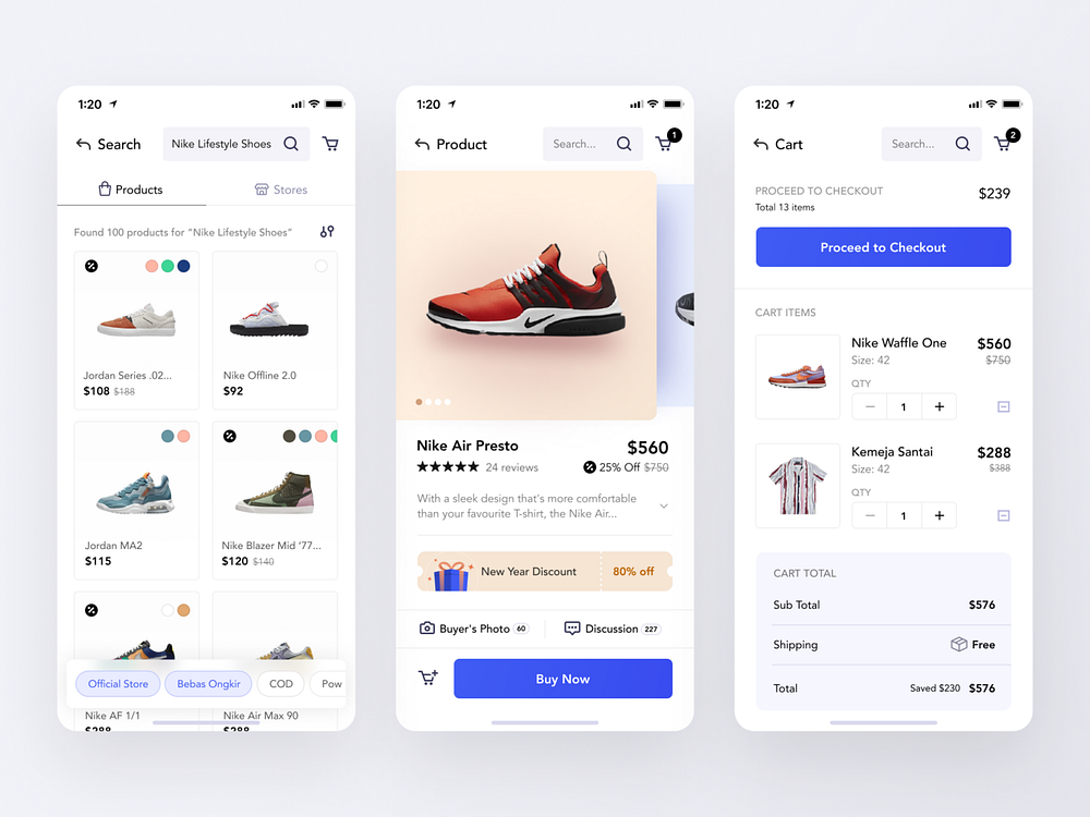 Ecommerce Mobile App by Agung Krisna on Dribbble