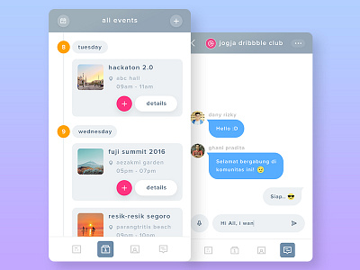 Clubbb #2 add app chat concept conversation date dribbble event freelance group jogjaplayoff message