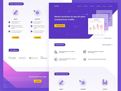 Web Analytics Landing Page analytics business clean company graph landing page performance proffesional purple responsive ui ux