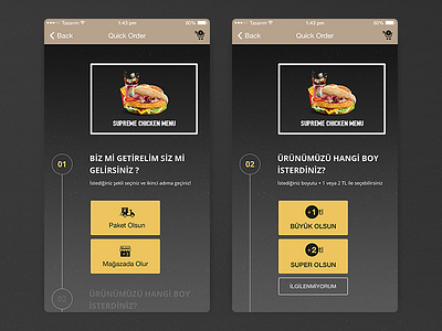 Order Details flat food hamburger mobile order payment product quick restaurant ui ux