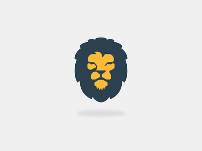 Leo logo design animal blue clear design flat hard illustration leo logo strong tiger trend yellow