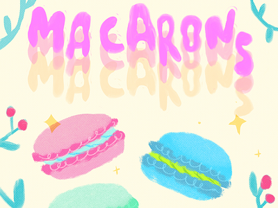 Macarons breakfast bright colorful coloring design dessert drawing food food illustration illustration lettering procreate sweets typography