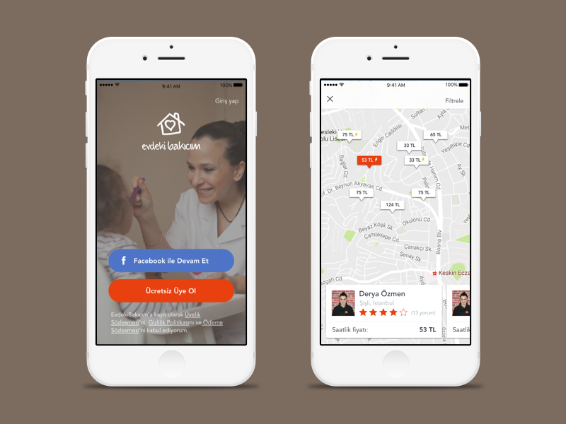 New EvdekiBakicim Design booking instant ux ui design new evdekibakicim old child care