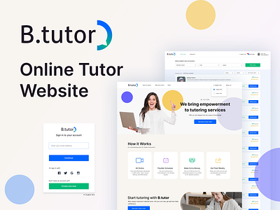 B.tutor - Tutors Website Design education education design education landing page education website educational design elearning elearning design mockup next mockup online tutor tutor ux tutors