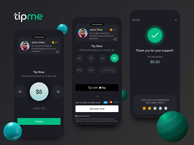 tipme - Tipping app concept creative figma fintech gratuity money payment payments product design sketch tip tip app tips tips app ui ux web based