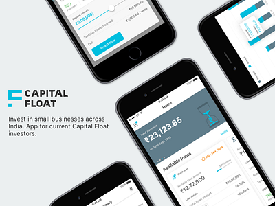 Capital Float's iOS Investors App apple design borrower capital float cf dashboard flat graph investment ios lending money ui