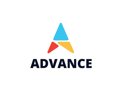 Advance Logo Option 1 a advance flat logo minimal modern triangles
