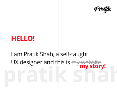 pratikshah.website - first look branding minimal modern personal website portfolio red resume