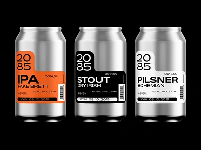 2085 craft beer art direction beer beer can branding clean craftbeer laber packaging packaging design tech technical