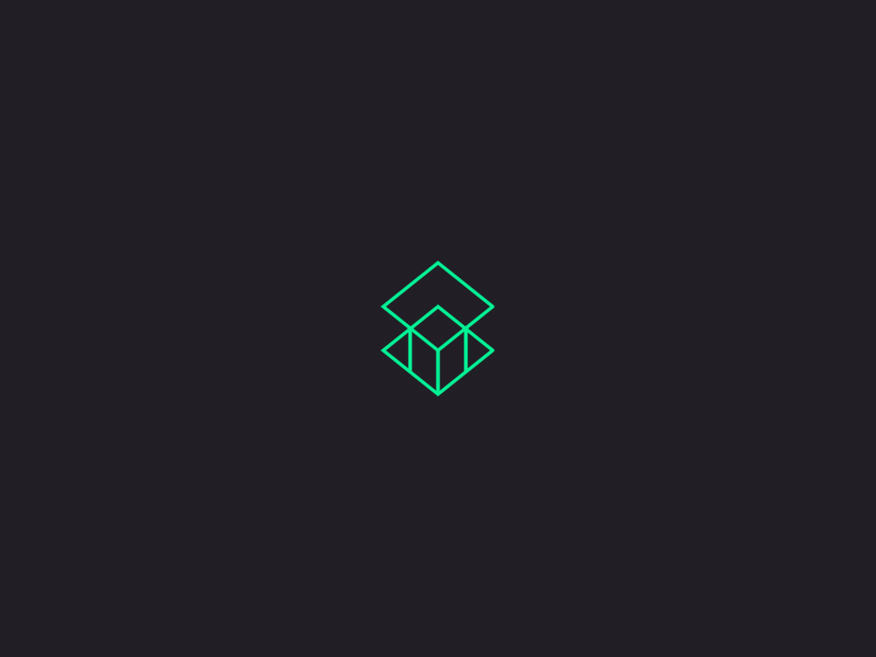 Geometry after effects animation cube flat green intro lines logo square