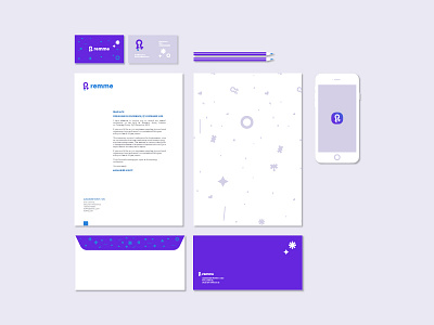 Corporate identity for Remme blockchain blue code geometry key logo passwords pattern pixels