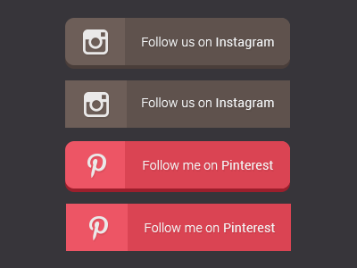 Social Buttons facebook flat instagram interface photoshop psd social media twitter ui user vector web elements