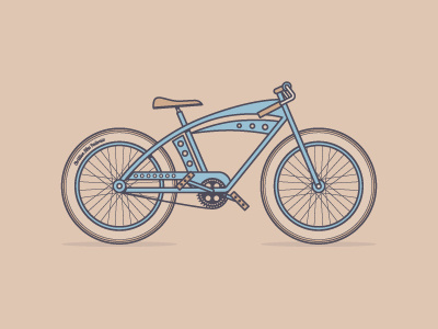 Custom Bicycle bicycle bike blue colors custom illustration vector vintage