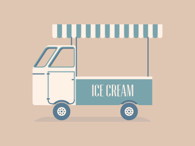 Mini Truck cold color food ice cream illustration vector