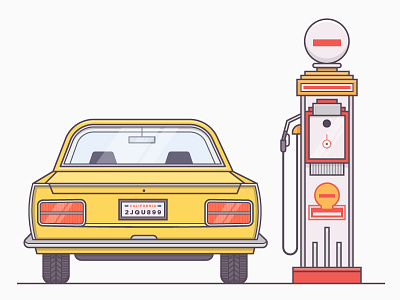 More Gas car fuel gas illustration motor oil vector vintage