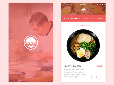 Order Ramen App Concept app design food icons interface ios ramen restaurant soup ui ux