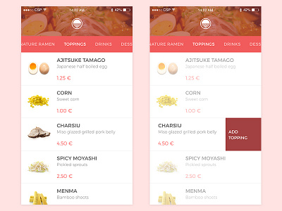 Order Ramen App Concept app design food icons interface ios ramen restaurant soup ui ux