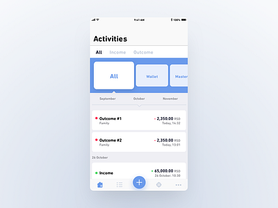 Wallet app - Activities minimal simple wallet