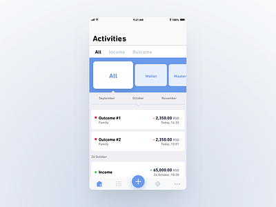 Wallet app - Activities