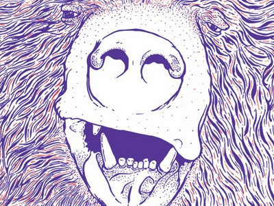 Hair of The Bear a2 bear hair illustration poster purple