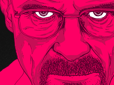 Walt breaking bad illustration pink tv walt