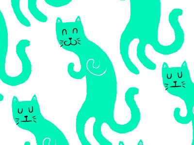 Happy Kitty cat cats green illustration kitty pattern screenprint
