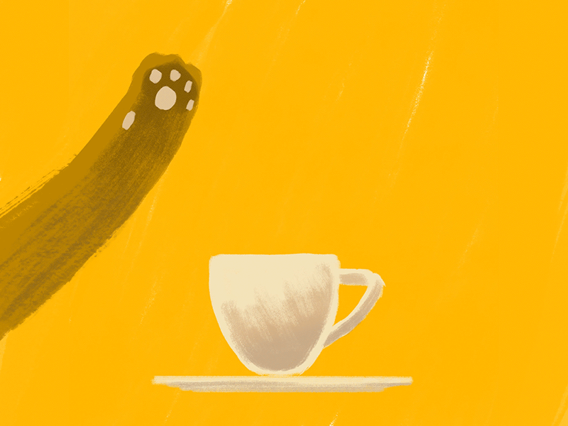 Morning Coffee when you have a Cat animation coffee frame by frame photoshop