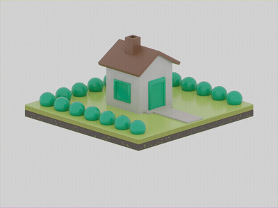 Low Poly Landscaping 3d house low poly
