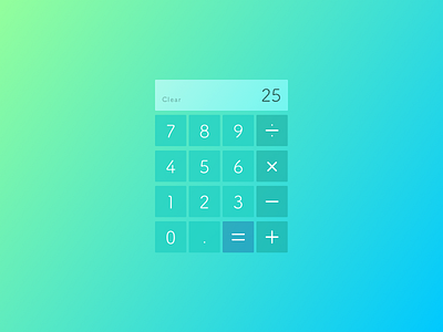 Calculator - DailyUI 004 004 calculator cool colors cool ui dailyui gradient numbers