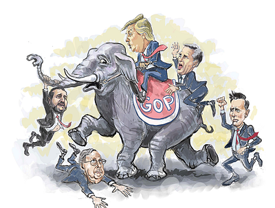 GOP Goons caricature editorial art illustration political