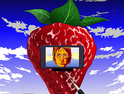 Daydream Believer digital art editorial art illustration john lennon mythology rock music strawberry fields forever the beatles