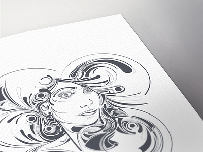 Air Flow curves illustration lines sexy swirls woman