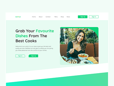 DeliMeal Landing Page animation branding design ui ux web