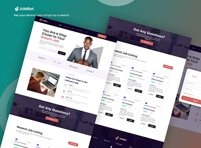 JUMBot Job Finder app branding design ui ux web website
