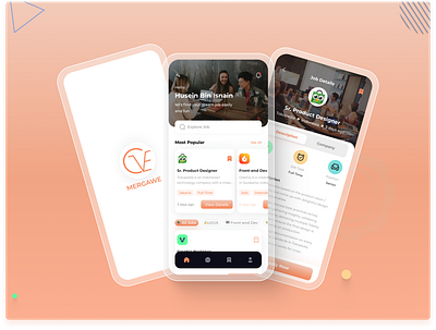 Mergawe - Job Finder Mobile Apps app application branding design graphic design illustrator logo logo design typography ui ux vector web website