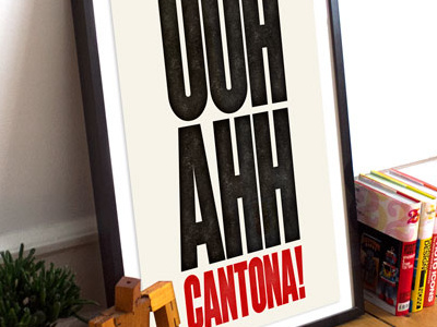 Ooh Aah Cantona! eric cantona manchester united poster screenprint