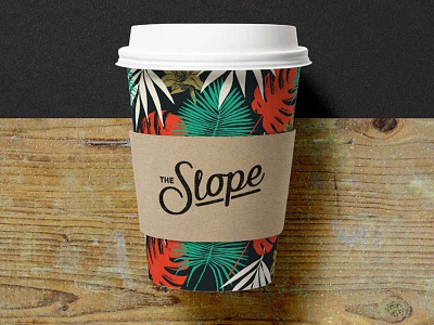 Slope Bar Coffee Cup Designs bar branding business coffee design lettering logo restaurant surf type