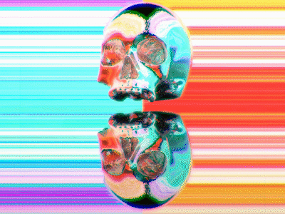 Skull design edgy illustration minimal