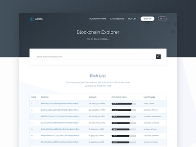 ICO Template - Block Explorer - Rich List bitcoin block explorer blockchain cryptocurrency envato explorer html ico template theme themeforest token