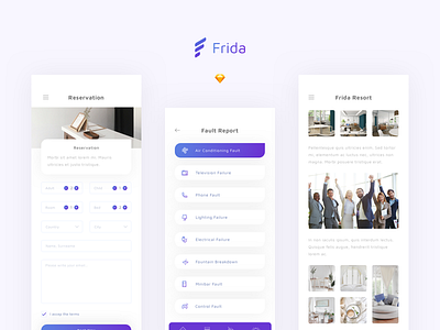 Frida - Sketch Hotel UI Kit