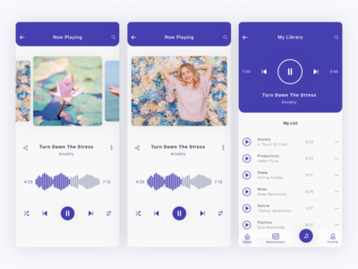 Neco - Meditation App Ui Kit app asmr event feed music music app news podcast portfolio radio sketch station